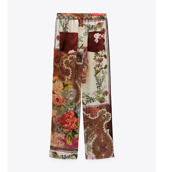 LAST ONE🔥Bloggers Fav| ZARA NWT Patchwork Printed Pants - Picture 13 of 16